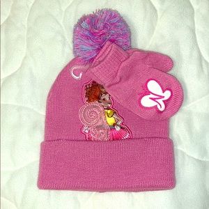 (NWOT) Fancy Nancy winter hat and mittens set